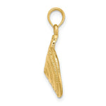Load image into Gallery viewer, 14K Yellow Gold 2-D Textured Pearl Troca Spiral Charm Pendant
