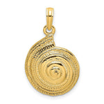 Load image into Gallery viewer, 14K Yellow Gold 2-D Textured Pearl Troca Spiral Charm Pendant
