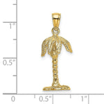 Load image into Gallery viewer, 14K Yellow Gold 3-D &amp; Textured Palm Tree Charm Pendant
