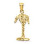 Load image into Gallery viewer, 14K Yellow Gold 3-D &amp; Textured Palm Tree Charm Pendant
