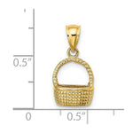 Load image into Gallery viewer, 14K Yellow Gold 2-D Flat Back Basket Charm Pendant
