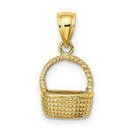 Load image into Gallery viewer, 14K Yellow Gold 2-D Flat Back Basket Charm Pendant
