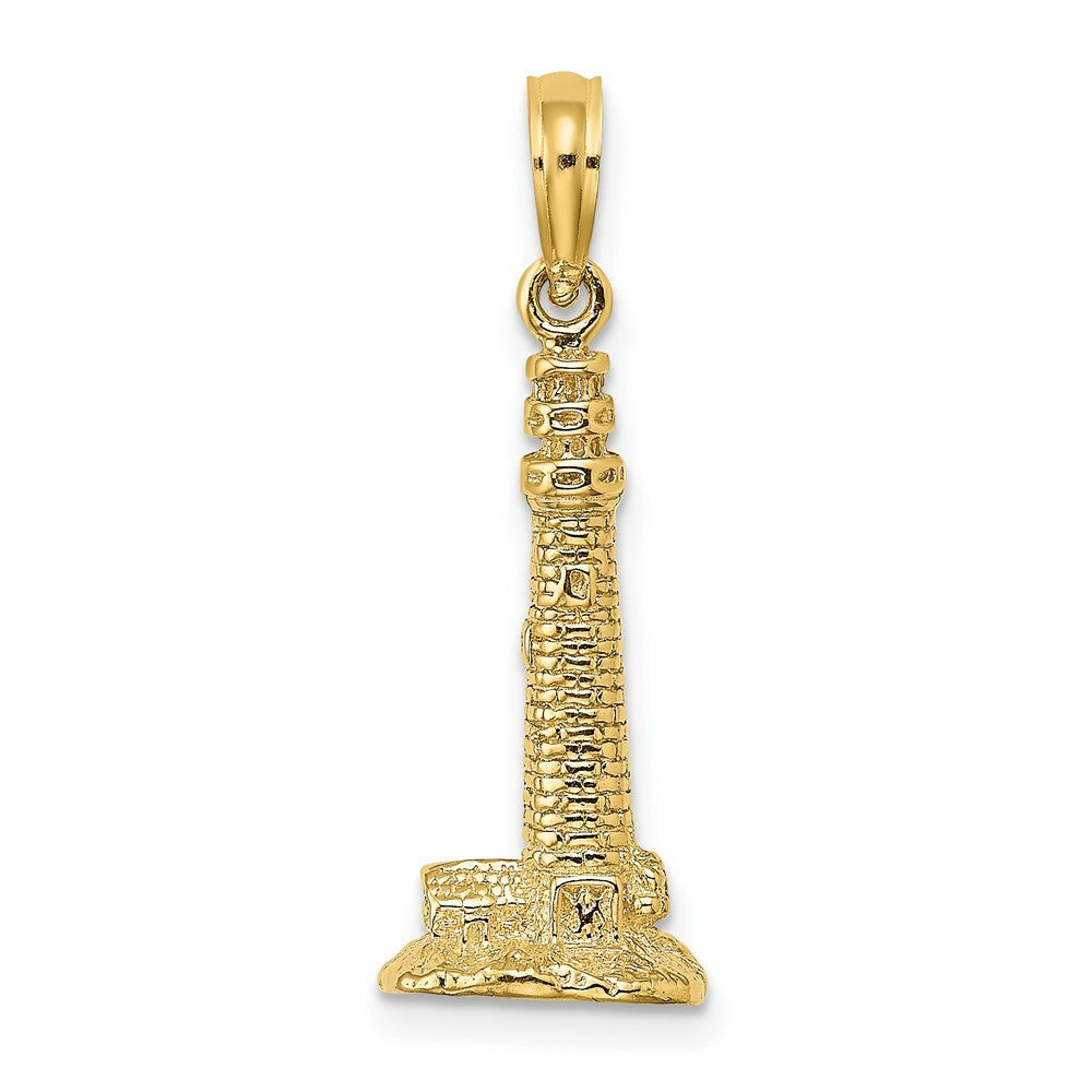 14K Yellow Gold 3-D CAPE MAY, NJ Lighthouse Charm Pendant