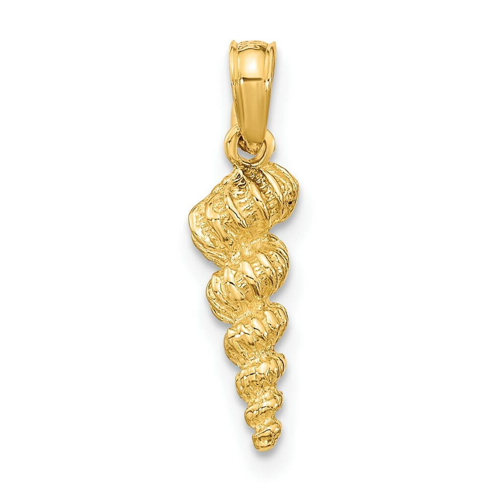 14K Yellow Gold 3-D Mini Common Wentletrap Shell Charm Pendant