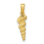 Load image into Gallery viewer, 14K Yellow Gold 3-D Mini Common Wentletrap Shell Charm Pendant
