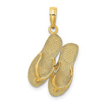 Load image into Gallery viewer, 14K Yellow Gold Large SAN DIEGO Double Flip-Flop Charm Pendant
