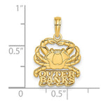 Load image into Gallery viewer, 14K Yellow Gold Polished OUTER BANKS Under Crab Charm Pendant
