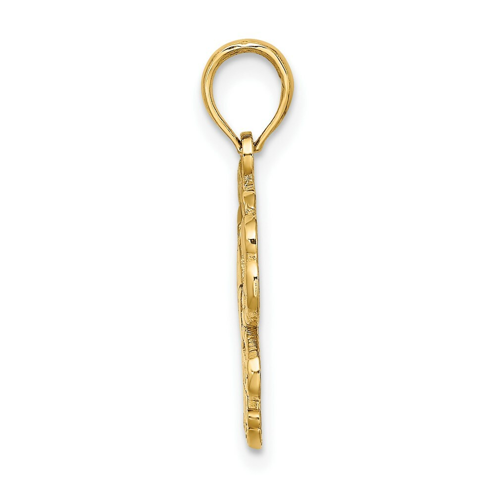 14K Yellow Gold Polished OUTER BANKS Under Crab Charm Pendant