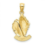 Load image into Gallery viewer, 14K Yellow Gold 2-D TURKS &amp; CAICOS Under Conch Shell Charm Pendant
