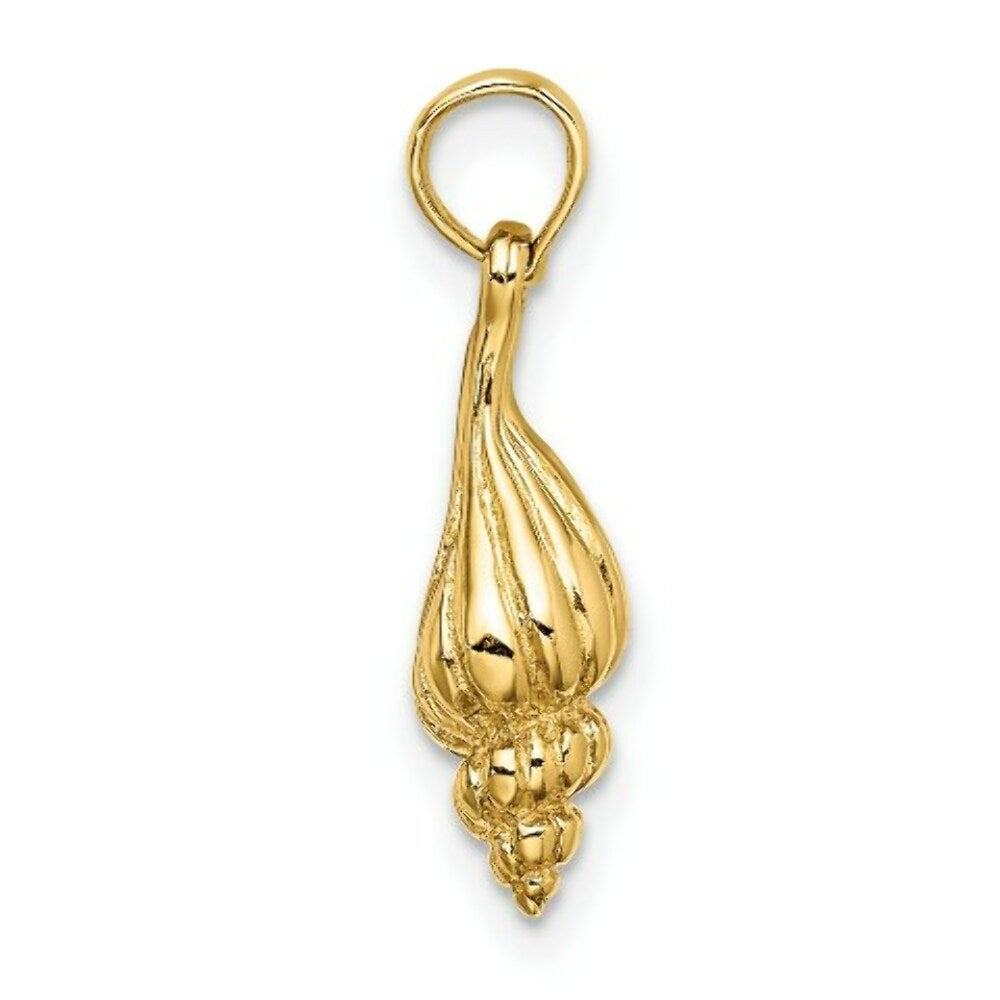 14K Yellow Gold 3-D Mini Precious Wentletrap Shell Charm Pendant