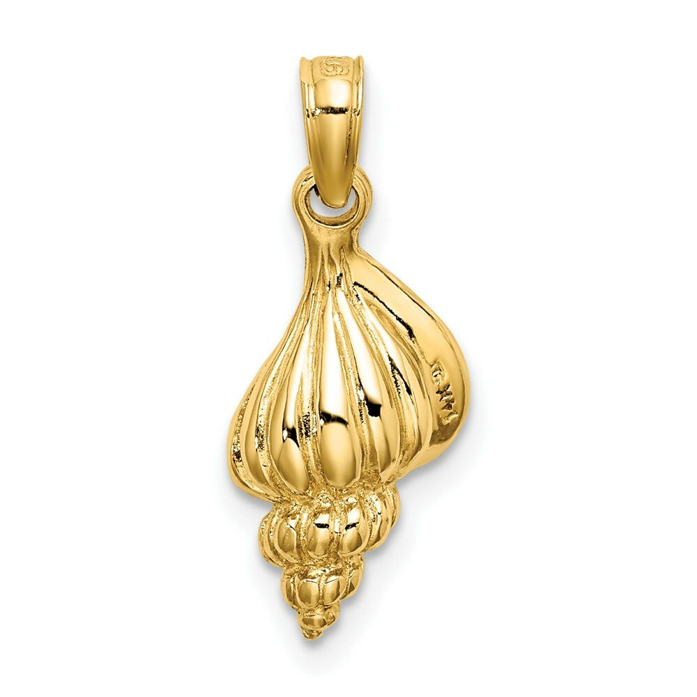 14K Yellow Gold 3-D Mini Precious Wentletrap Shell Charm Pendant
