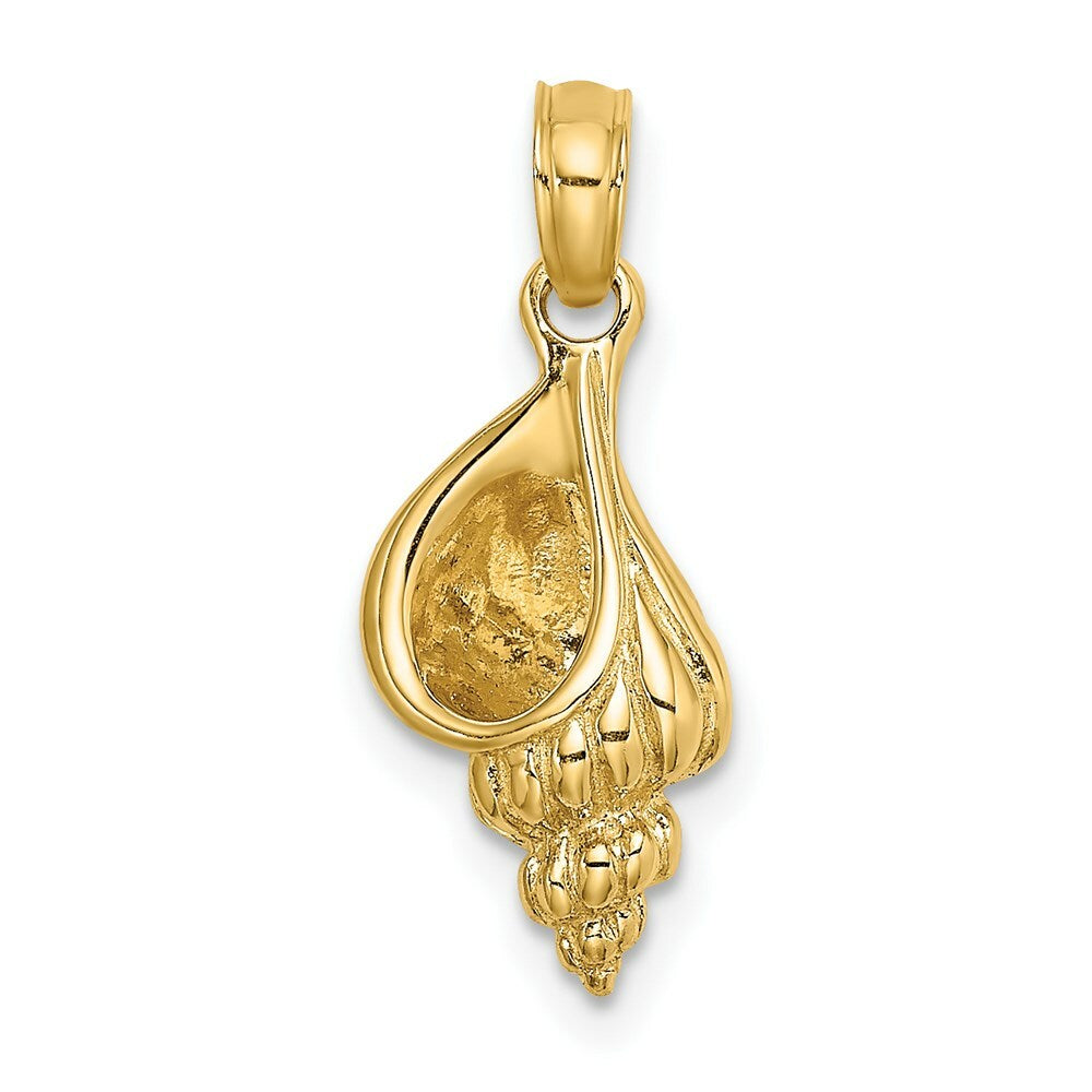 14K Yellow Gold 3-D Mini Precious Wentletrap Shell Charm Pendant