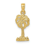 Load image into Gallery viewer, 14K Yellow Gold 2-D Palm Tree Charm Pendant
