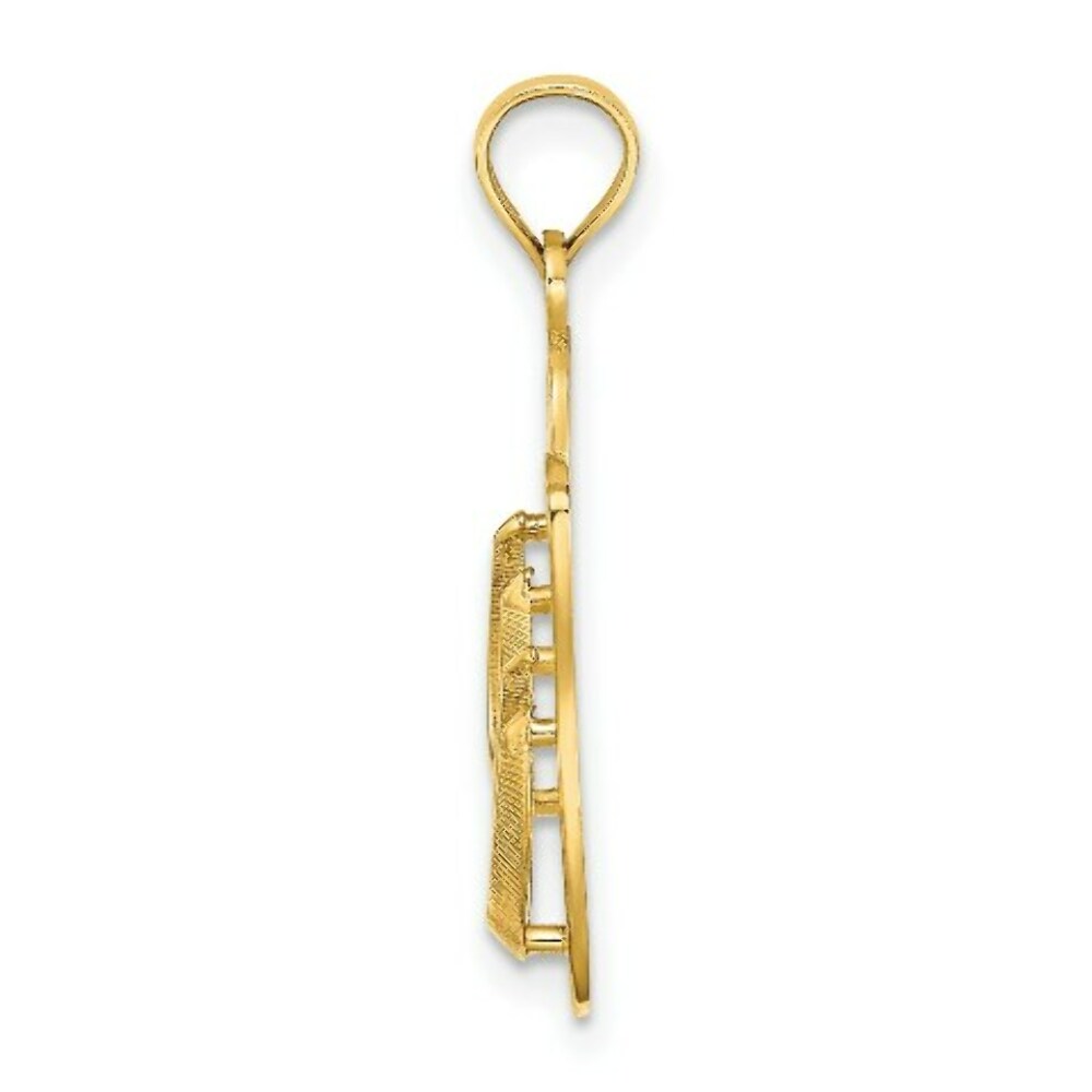 14K Yellow Gold Large Key West Double Flip Flop Charm Pendant