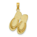 Load image into Gallery viewer, 14K Yellow Gold Large Key West Double Flip Flop Charm Pendant

