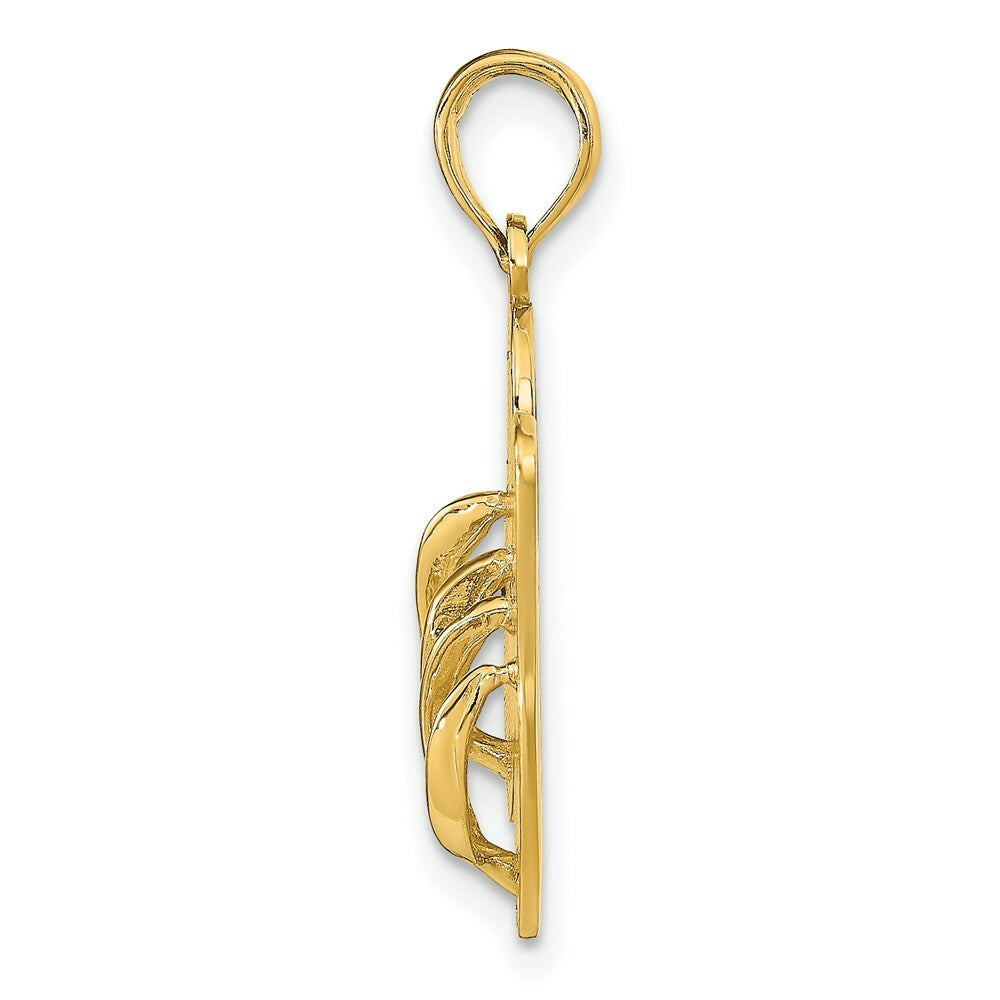 14K Yellow Gold St. Thomas Reversible Flip Flops Pendant