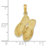 Load image into Gallery viewer, 14K Yellow Gold St. Thomas Reversible Flip Flops Pendant
