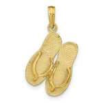 Load image into Gallery viewer, 14K Yellow Gold St. Thomas Reversible Flip Flops Pendant
