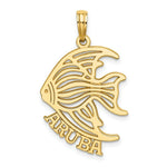 Load image into Gallery viewer, 14K Yellow Gold Polished and Cut-Out ARUBA Under Angelfish Charm Pendant

