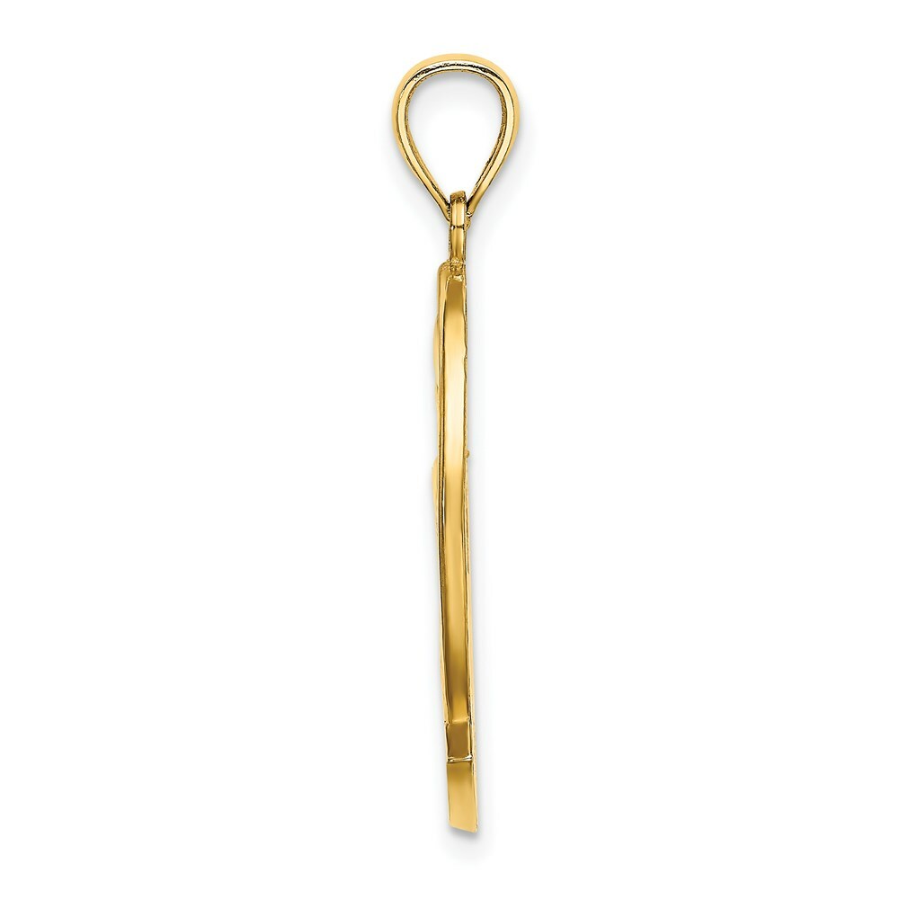 14K Yellow Gold CURACAO With Dolphin & Sunset Charm Pendant