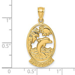 Load image into Gallery viewer, 14K Yellow Gold CURACAO With Dolphin &amp; Sunset Charm Pendant
