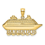 Load image into Gallery viewer, 14K Yellow Gold Polished and 2-D BARBADOS Cruise Ship Charm Pendant
