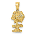 Load image into Gallery viewer, 14K Yellow Gold Aruba On Palm Tree 2-D
