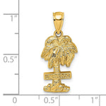 Load image into Gallery viewer, 14K Yellow Gold 2-D CURACAO On Palm Tree Charm Pendant
