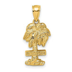 Load image into Gallery viewer, 14K Yellow Gold 2-D CURACAO On Palm Tree Charm Pendant
