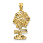 Load image into Gallery viewer, 14K Yellow Gold 2-D St. Martin On Palm Tree Charm Pendant
