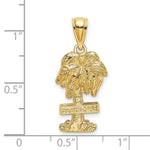 Load image into Gallery viewer, 14K Yellow Gold 2-D St. Thomas On Palm Tree Charm Pendant
