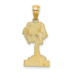 Load image into Gallery viewer, 14K Yellow Gold 2-D BARBADOS Under Palm Tree Charm Pendant
