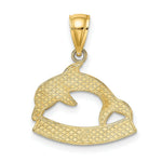 Load image into Gallery viewer, 14K Yellow Gold 2-D &amp; Polished BARBADOS Under Dolphin Charm Pendant

