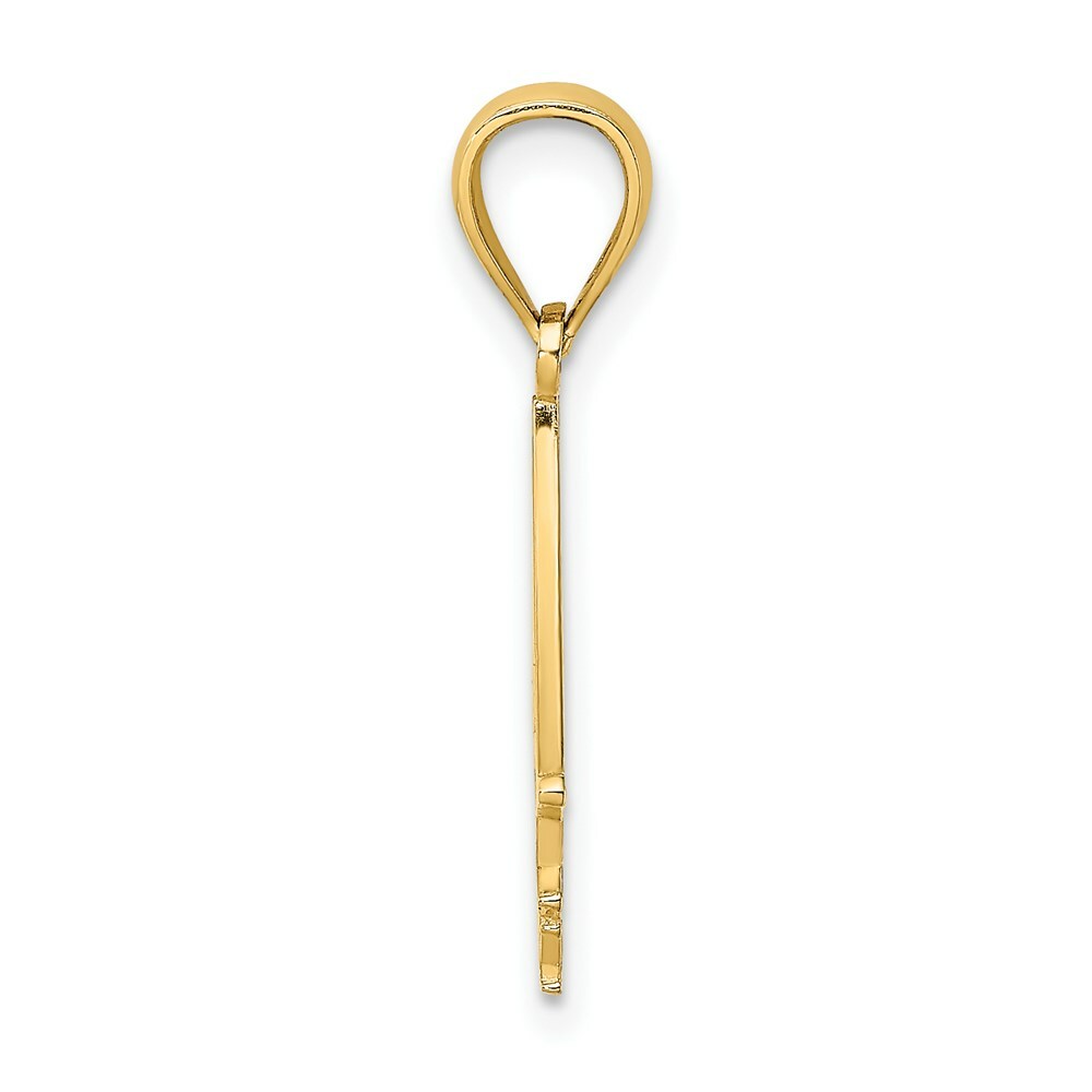 14K Yellow Gold I HEART CAPE MAY With Cut-Out Boat Charm Pendant