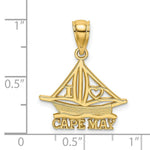 Load image into Gallery viewer, 14K Yellow Gold I HEART CAPE MAY With Cut-Out Boat Charm Pendant
