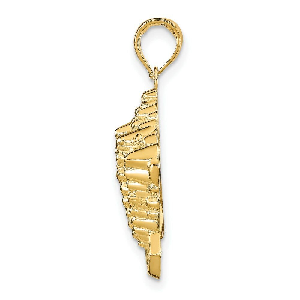 14K Yellow Gold Stone Harbor, NJ Conch Shell Pendant