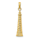 Load image into Gallery viewer, 14K Yellow Gold 2-D CAPE HATTERAS LIGHTHOUSE Charm Pendant
