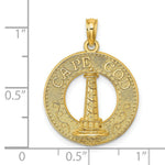 Load image into Gallery viewer, 14K Yellow Gold CAPE COD Round Frame With Lighthouse Charm Pendant
