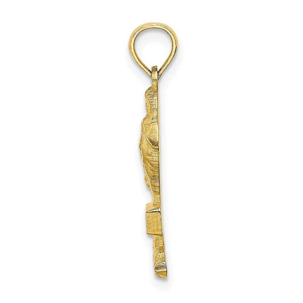 14K Yellow Gold 2-D SAN DIEGO On Palm Tree Charm Pendant