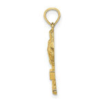 Load image into Gallery viewer, 14K Yellow Gold 2-D SAN DIEGO On Palm Tree Charm Pendant

