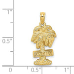 Load image into Gallery viewer, 14K Yellow Gold 2-D SAN DIEGO On Palm Tree Charm Pendant
