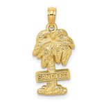 Load image into Gallery viewer, 14K Yellow Gold 2-D SAN DIEGO On Palm Tree Charm Pendant
