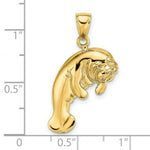 Load image into Gallery viewer, 14K Yellow Gold 2-D Polished Singel Manatee Charm Pendant
