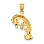 Load image into Gallery viewer, 14K Yellow Gold 2-D Polished Singel Manatee Charm Pendant
