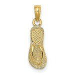 Load image into Gallery viewer, 14K Yellow Gold Textured Straps Single Flip-Flop Charm Pendant
