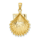 Load image into Gallery viewer, 14K Yellow Gold Polished SCALLOP SHELL Charm Pendant
