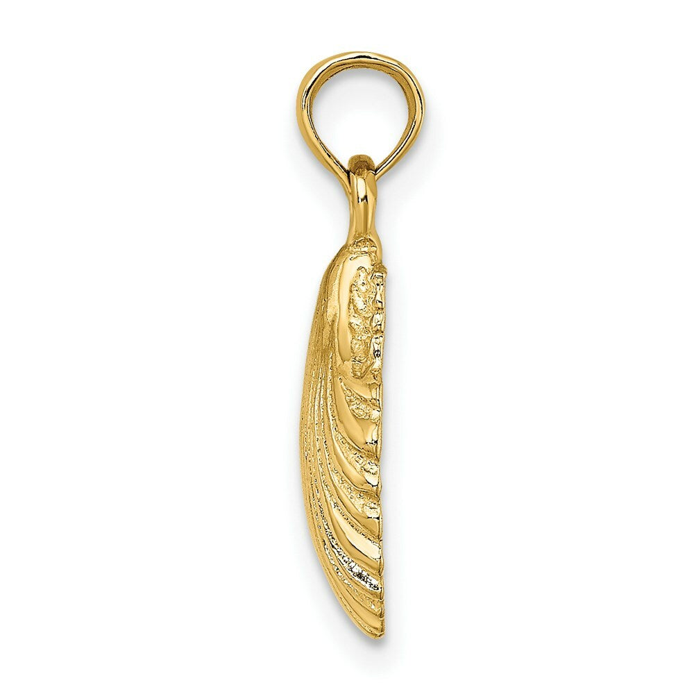 14K Yellow Gold Polished SCALLOP SHELL Charm Pendant