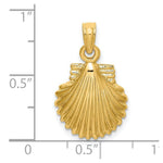 Load image into Gallery viewer, 14K Yellow Gold Polished SCALLOP SHELL Charm Pendant
