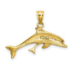 Load image into Gallery viewer, 14K Yellow Gold Polished Dolphin &amp; Baby Charm Pendant
