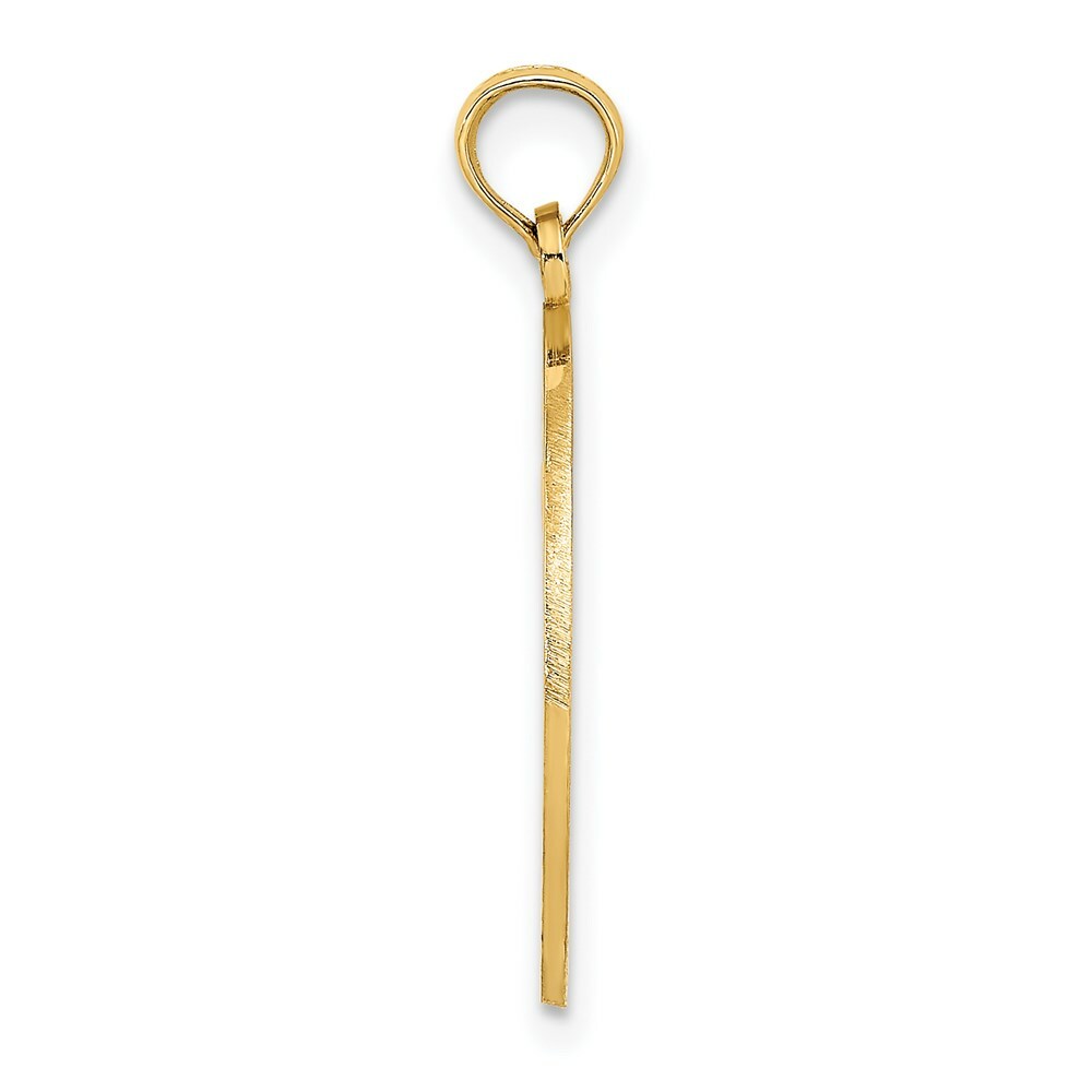 14K Yellow Gold Key West on Round Frame Sailboat Charm Pendant